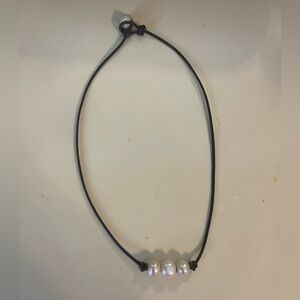 Pearl & Leather Necklace